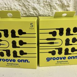 2 ONN. 5PK EARBUDS BLK