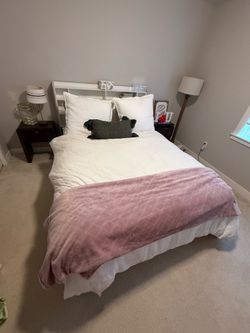 Queen bed frame and night stands