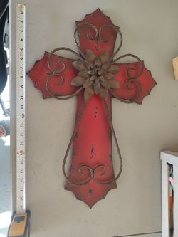 Wood with metal cross