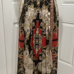 NWOT Zara Front Pleated Belted Wrap Up Midi Skirt, Size M