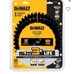 Dewalt 10 Inch Wood Saw 40t 2 Pack