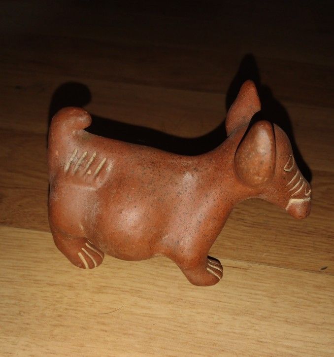 Terracotta Colima Dog with Corn in Mouth