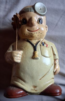 Vintage Ceramic Doctor Figurine bank