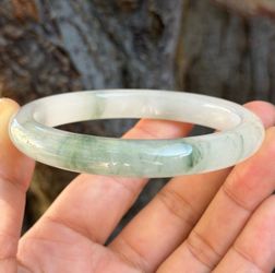 62mm inner diameter skinny Tianshan jade bangle 0634