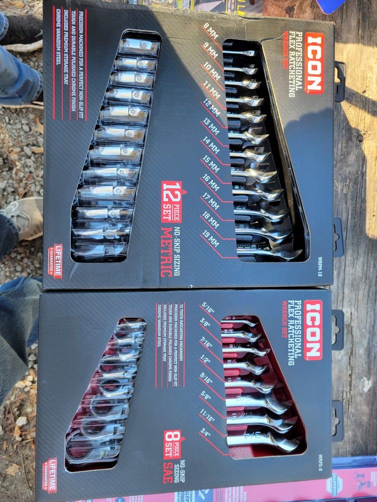 ICON Professional Flex Head Ratcheting Wrenches-READ DISCRIPTION- Kobalt Craftsman