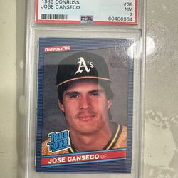 1986 Donruss Jose Canseco Rookie PSA 7