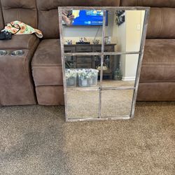 THE SPRING SHOP FARMHOUSE SIX PANE WINDOW MIRROR 