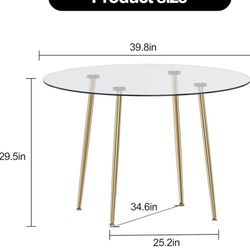 Glass Table With Gold Legs 