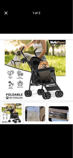 New Minibloom 4 Wheels Pet Stroller black-