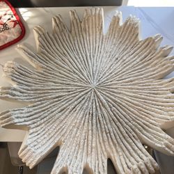 Palecek Reef Coastal Beach White Stone Cast Outdoor Wall Decor - Small