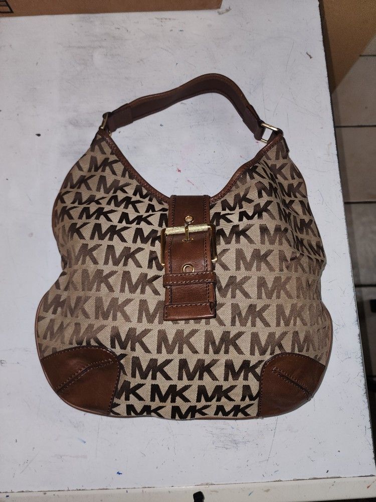 Michael Michael Kors Beige/Luggage Large Hobo Bag