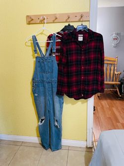 Overall Jeans or American Eagle Flannel $10 Each