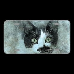 License Plate Novelty Car Front Cat Pet Art Abstract Vintage Animal