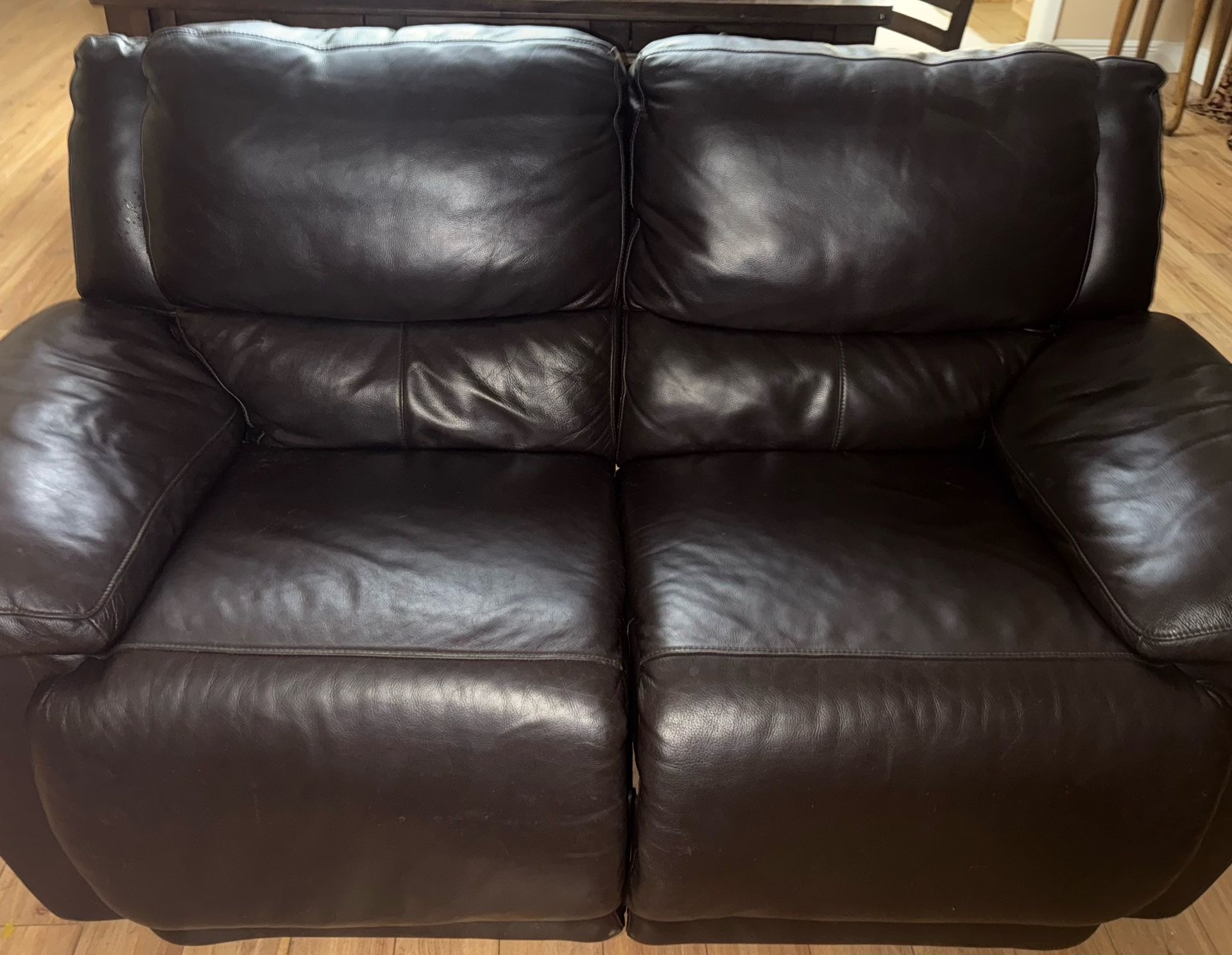 Leather Reclining Couch Wallhugger Espresso