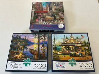 3 Premium 1000-piece Jigsaw Puzzles
