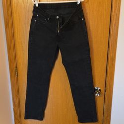 Levi's Straight Black Denim Jeans Dark Wash 5-Pocket Men Regular Size 32