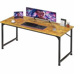 Praisun 55 Inch Computer Desk, Home Office Desk with Spacious Desktop, Modern Gaming Desk, Writing Study Table for Bedroom, Small Spaces, Work from Ho