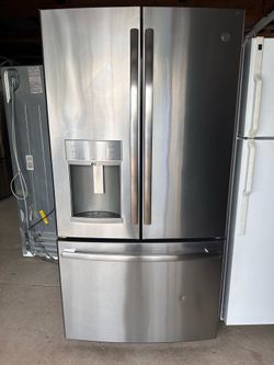Ge stainless steel refrigerator 36w-60 DAY WARRANTY