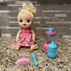 Baby Alive Magical Mixer Baby Doll, Strawberry Shake, Doll with Toy Blender, Baby Doll Set