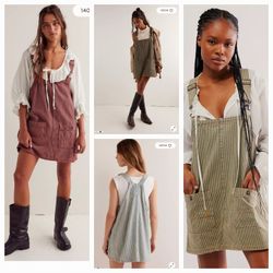 New Free People Railroad Stripe Mini Dress Size XL $60 Each 