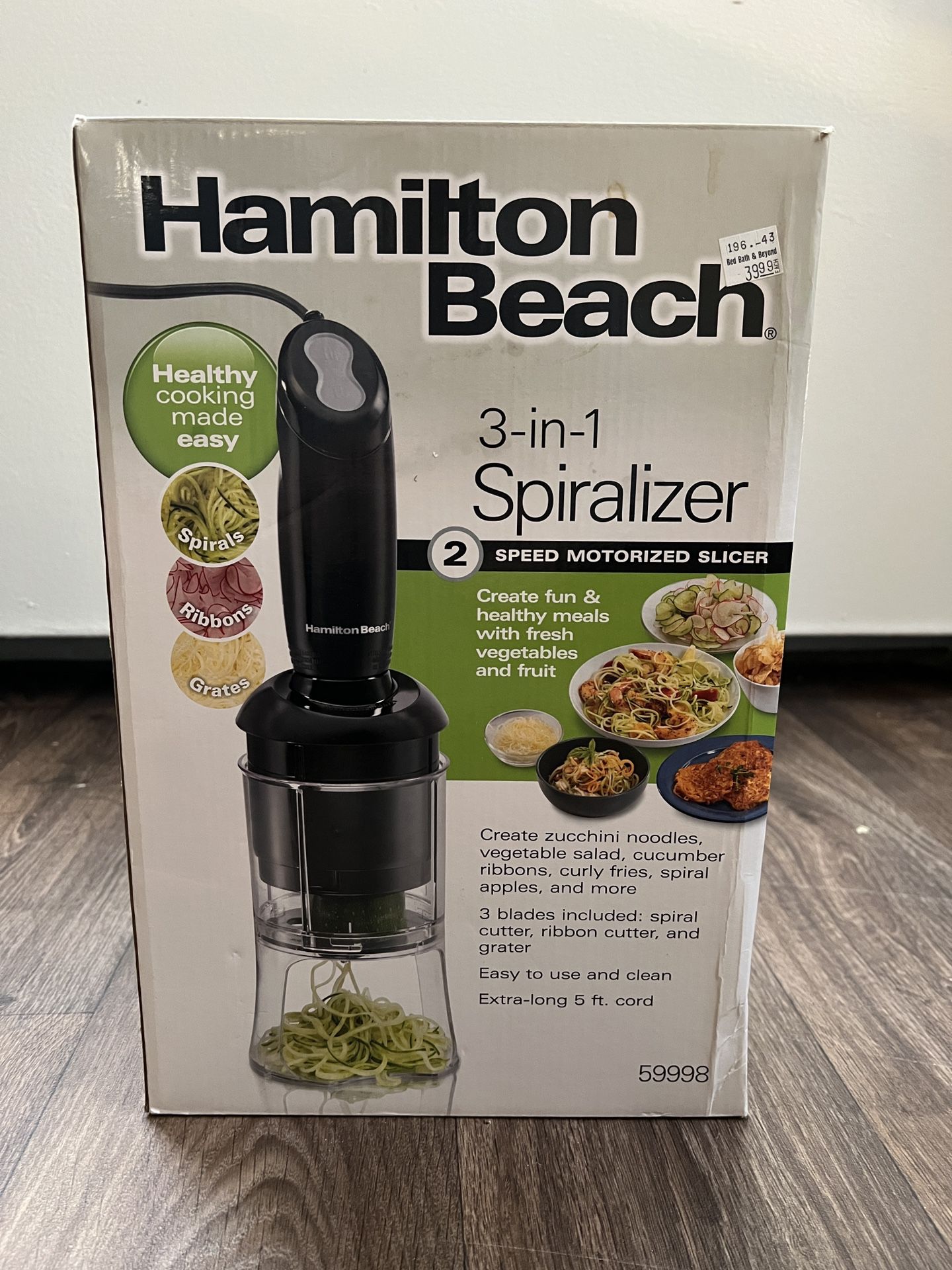  Hamilton Beach 3-in-1 Electric Vegetable Spiralizer