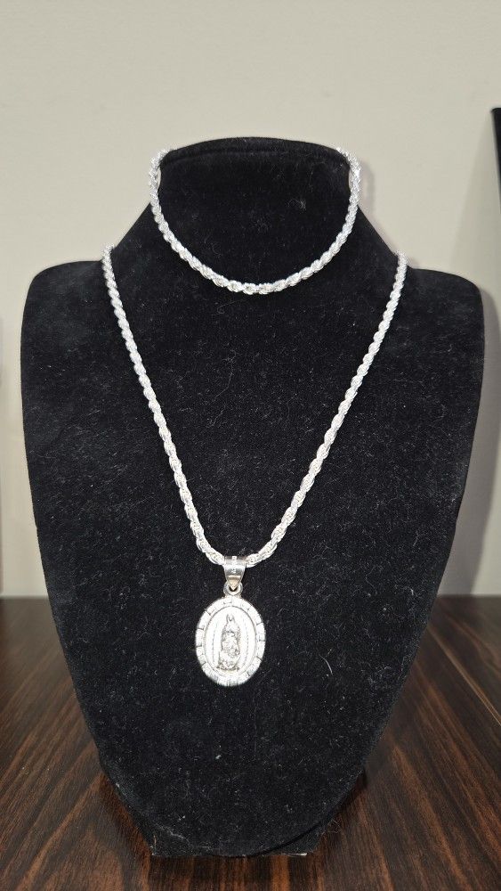 24" 3.5mm Solid Sterling Silver 925 Rope