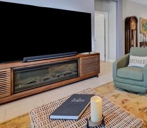 Electric fireplace media console table