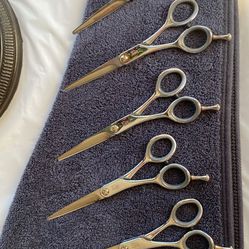 6 New Pair Left Haircutting Shears 1907 Bucktown $80 For All