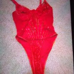 New Small Red Lace Bodysuit Lingerie 