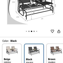 Person Outdoor Glider, Patio Glider Bench