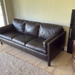 Brown Leather Couch 