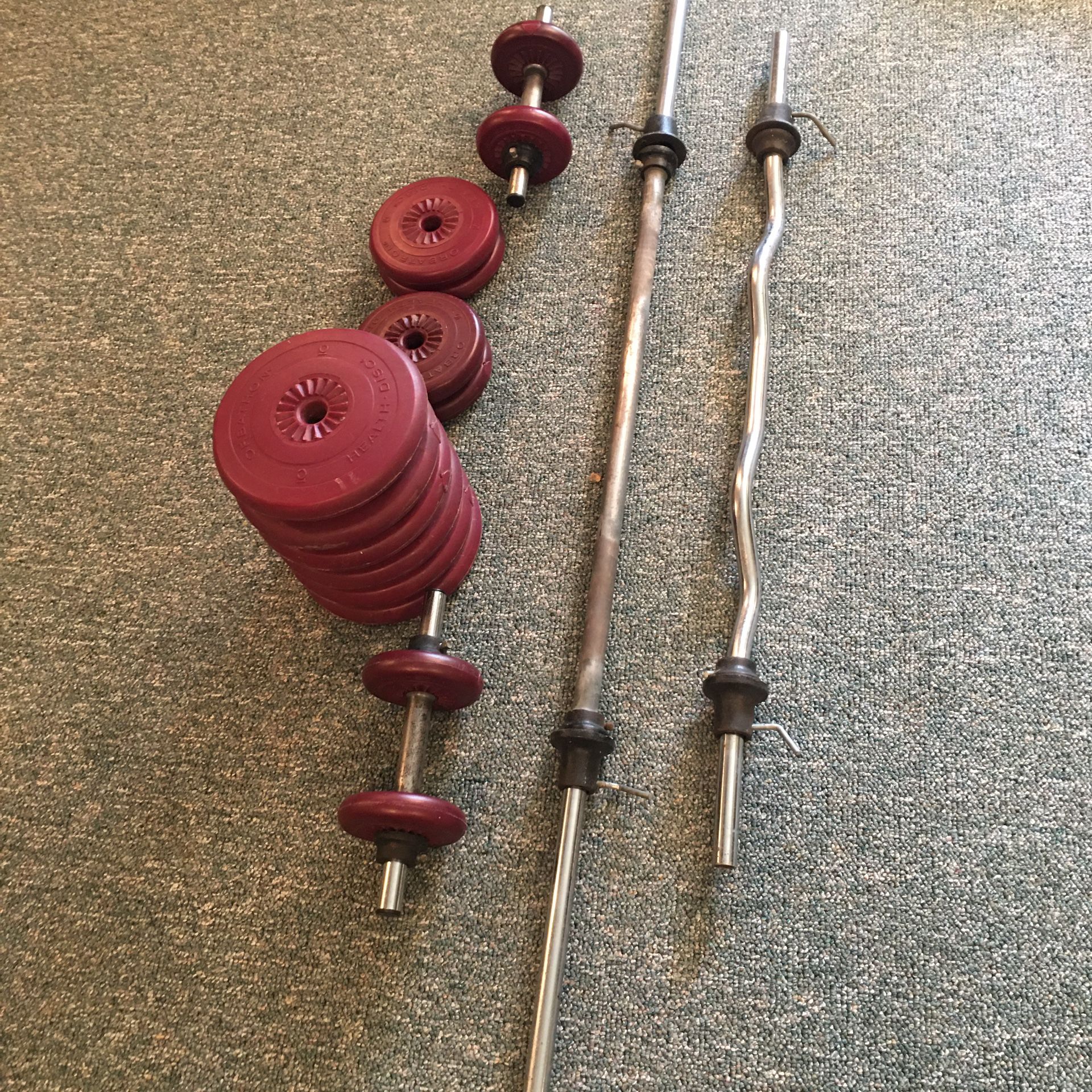 “Orbatron” 110 Lb. Barbell/Dumbbell Set