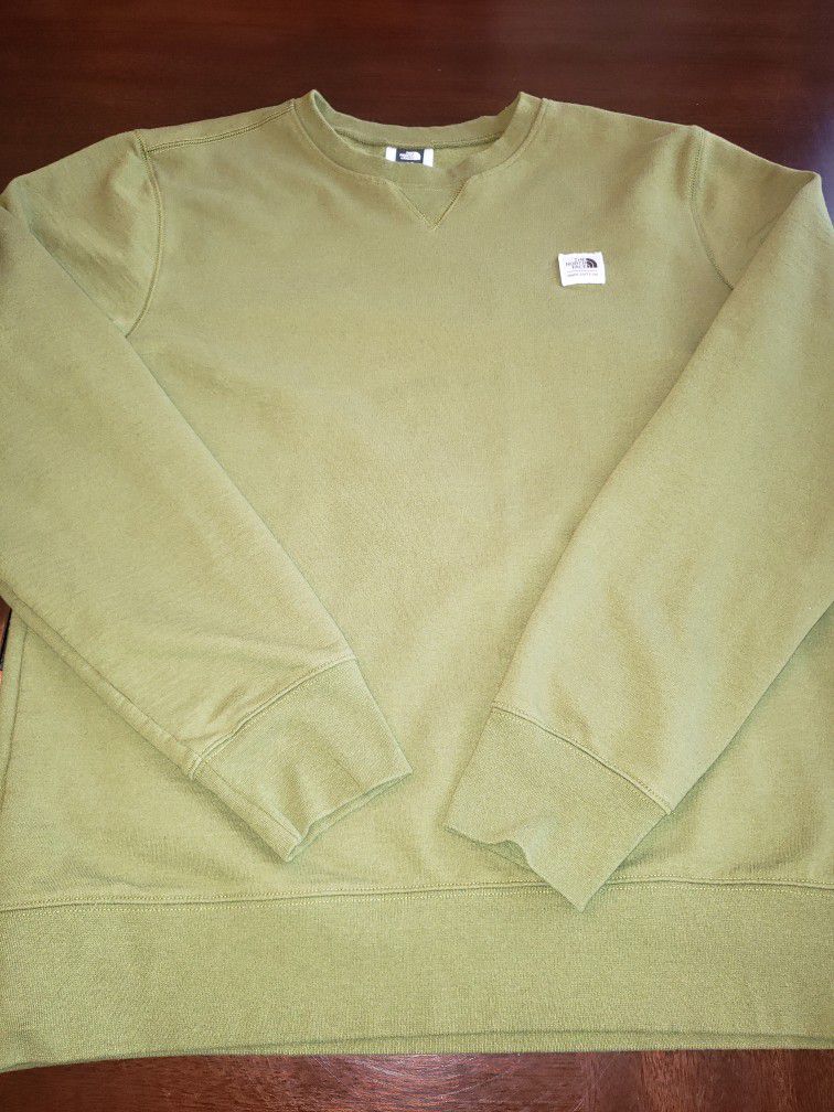 NorthFace Olive Green sweatshirt size Large 
