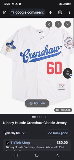 WHITE NIPSEY HUSSLE CRENSHAW  JERSEY
