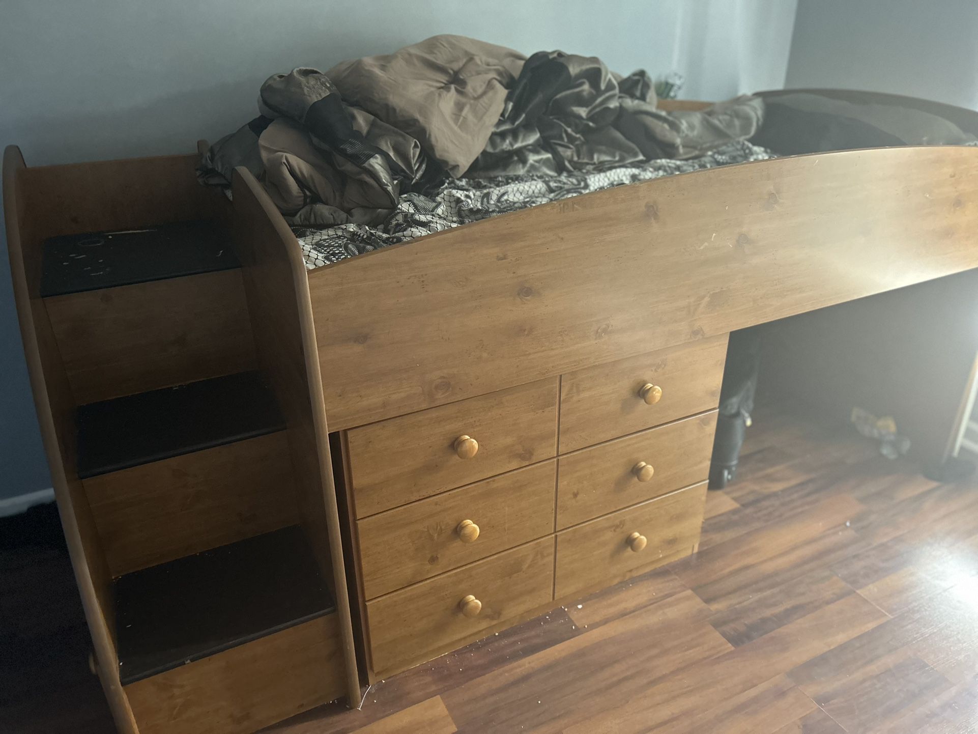 Bed With Dresser And Storage Underneath 