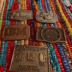 Trade Vintage belt buckle lot trucker IBM rare