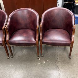 Three Office Chairs Leather 