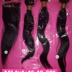 Straight 14” 4x4 Closure With 16-18-20” $200
