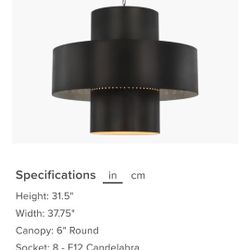 Large Visual Comfort Pendant Light Fixture 