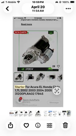 No longer need starter for Honda civic 2001-2005