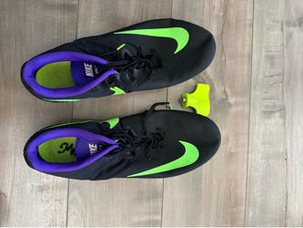 Nike Zoom Rival S Sprint Spikes - Black/Neon Green/Purple - Men’s Size 13 (With Spike Wrench)