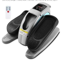 ANCHEER Under Desk Electric Mini Elliptical Machine, Remote Control Portable Exercise Elliptical Trainer with Large Pedal, LCD Monitor Compact Trainer