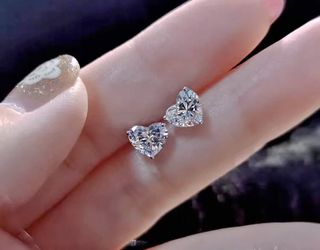 Pendientes de plata de ley 925 con forma de corazón