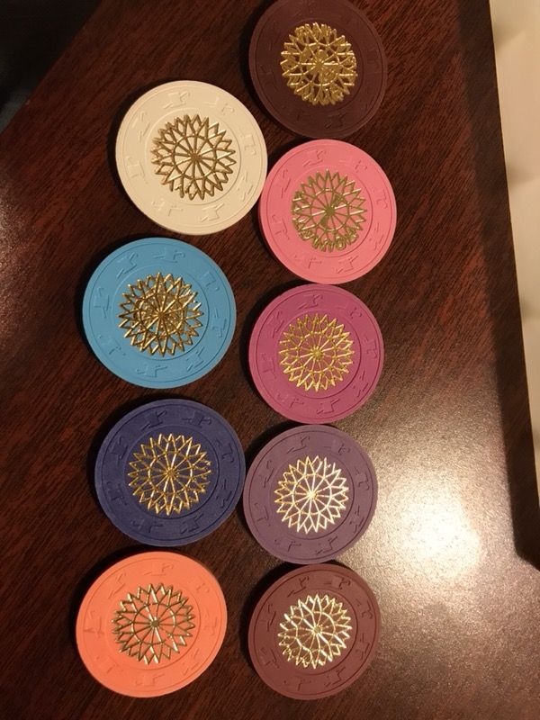 Rare Vintage Paulson Top Hat & Cane Poker Chips Starburst Imprint