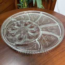 Vintage Crystal Appetizer Plate Tray Egg Holder 7 Sections. Pickup Kaneohe