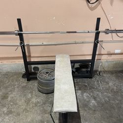 Olympic barbell and bench