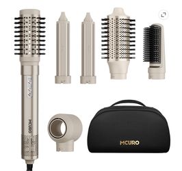 MCURO 6-in-1 Hair Dryer Brush, Air Wrap Hair Styler, 110000RPM, 1.25” Auto Curlers, Straightening