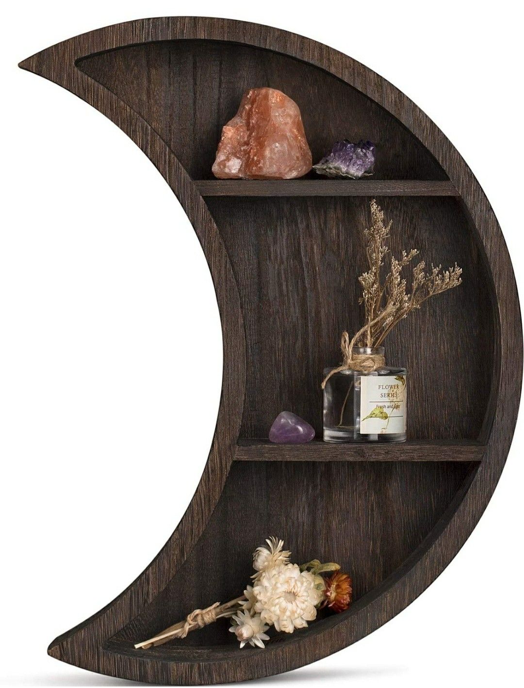 Wooden Wall Mounted Moon Shelf Floating Shelves