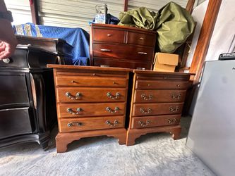 Pair of Cherry Wood Nightstands with Drawers