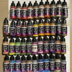 Vallejo Game Air Acrylic Model Paint Lot W Paint Rack